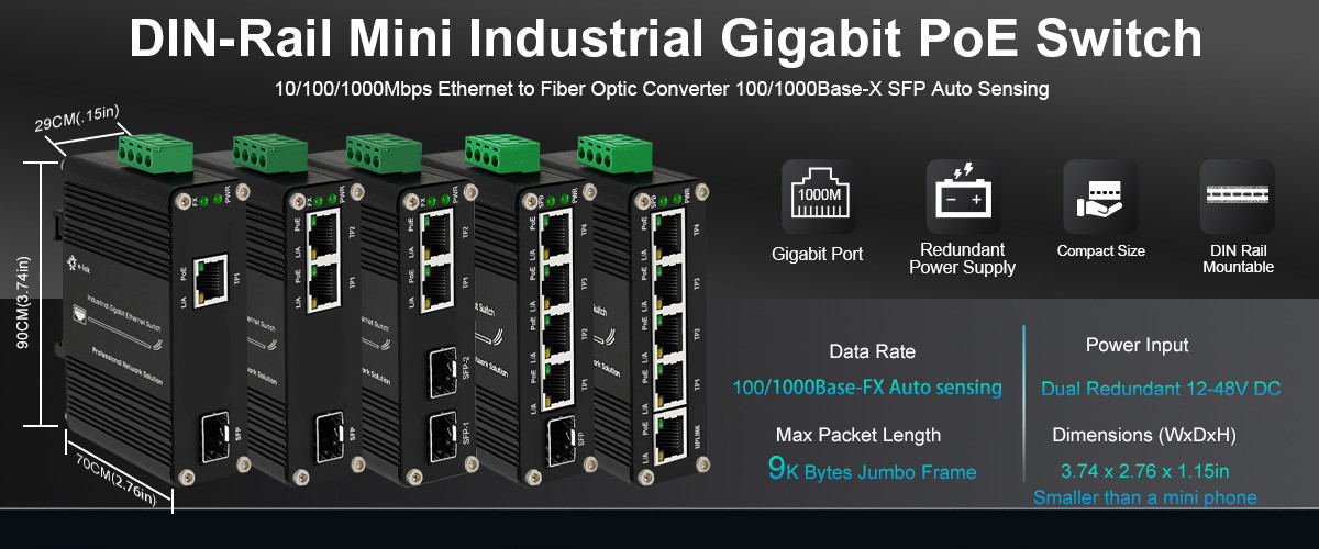 جودة مفتاح PoE الصناعي مصنع