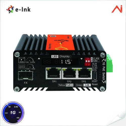 Latest company news about 3-البوابة 10/100/1000Base-T إلى 1-البوابة 100/1000BASE-X Mini Industrial AI Smart Managed PoE++ Ethernet Switch