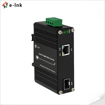 محول وسائل الإعلام الصناعية PoE 100 1000BASE-X SFP إلى 10 100 1000BASE-T 802.3at 30W