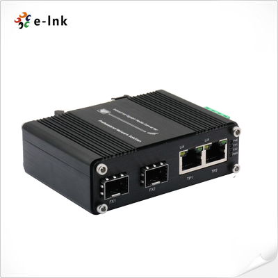 التبديل الصناعي الايثنر 2 منفذ 10/100/1000T إلى 2 منفذ 10/100/1000X SFP Fiber