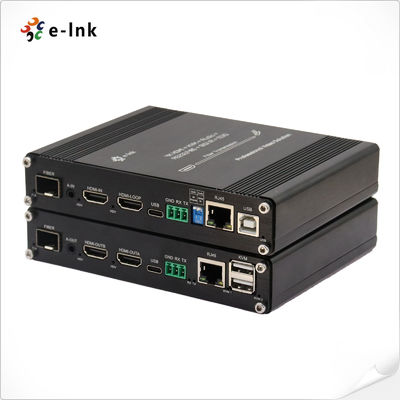 مزيد من الوظائف 4K 60Hz HDMI KVM Fiber Extender مع 10/100M Ethernet و RS232 / RS485 و IR