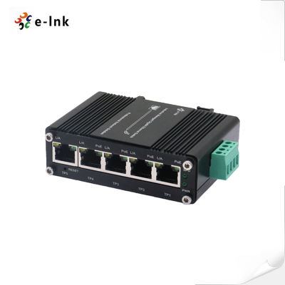 ميني الصناعية المدارة 4 منفذ 10/100/1000T 802.3at PoE 30W إلى منفذ 1 10/100/1000T Uplink Gigabit Ethernet Switch