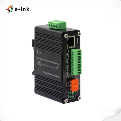 محول الوسائط الصناعية المصغرة 10/100Base-T إلى 100Base-X SFP Fiber Ethernet مع 1Ch RS232/RS485/RS422