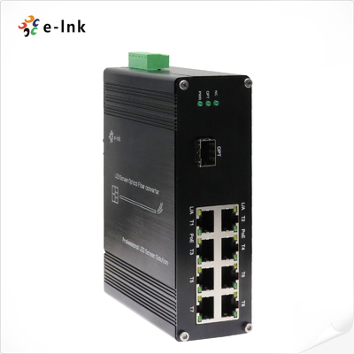 محول الألياف الشاشة LED مع 1x10G SFP + Fiber Port + 8 x 10/100/1000M Ethernet RJ45 Ports