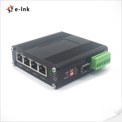 التبديل الصناعي 4-البوابة 10/100/1000Base-T + 1-البوابة 100/1000Base-X SFP Ethernet مع 110 ~ 230VAC مدخل