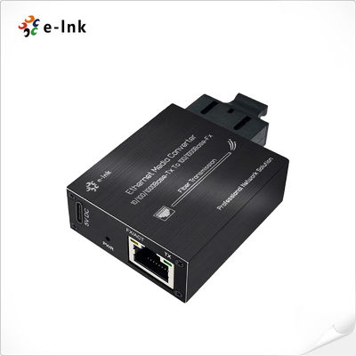 نوع ميكرو 10/100/1000Base-Tx إلى 100/1000Base-Fx 5VDC مدخل طاقة Ethernet Media Converter