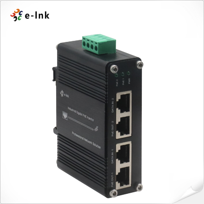 12 ~ 48VDC مدخل الطاقة الصناعية 2-البوابة جيجابيت PoE + حقن