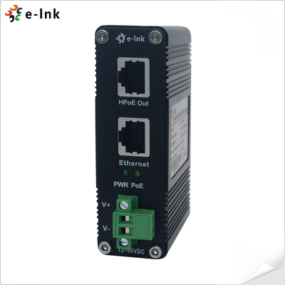 12 ~ 48 فولت مدخل طاقة متواصلة الصناعية جيجابيت 60W PoE المحقن
