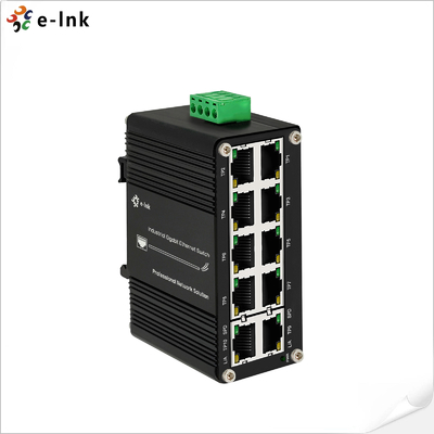 ميني صناعي 10 منافذ 10/100/1000T RJ45 مدمج محول إيثرنت 12~48VDC