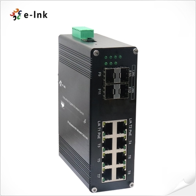 الصناعية L2 + 8-البوابة 10/100/1000T 802.3at PoE + 4-البوابة 1000X SFP إدارة Ethernet Switch