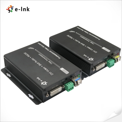 DVI + 1Ch صوت ستيريو ثنائي الاتجاه + 1Ch RS232 عبر مصعد الألياف الضوئية