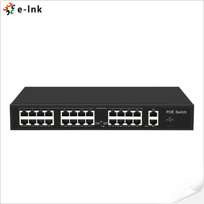 مفتاح إيثرنت: 24 منفذ PoE بسرعة 10/100 ميجابت في الثانية + 2 منفذ Uplink RJ45 بسرعة 10/100/1000 ميجابت في الثانية + 1 منفذ Uplink SFP بسرعة 1000 ميجابت في الثانية