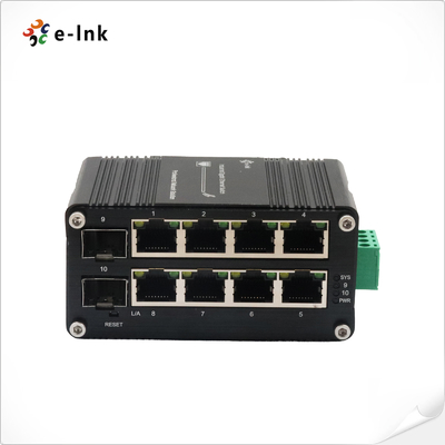 صناعية مصغرة إدارة 8-البوابة 10/100/1000T + 2-البوابة 100/1000X SFP Ethernet Switch