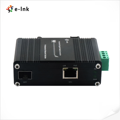 محول الوسائط PoE++ الصناعي المصغر من منفذ واحد 100/1000X SFP إلى منفذ واحد 10/100/1000T 60W