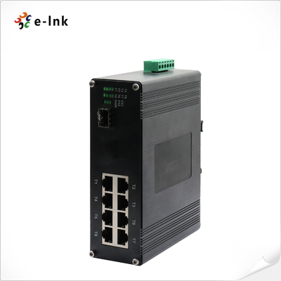 الصناعية 8-البوابة 10/100/1000T 802.3bt PoE + 1-البوابة 100/1000Base-X Ethernet Switch