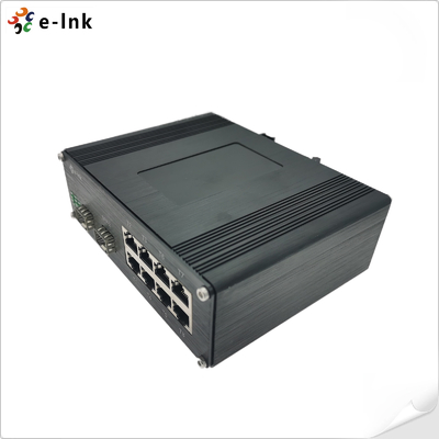 الصناعية 8-البوابة 10/100/1000T 802.3bt PoE + 2-البوابة 100/1000BASE-X Ethernet Switch