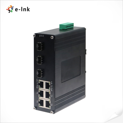 الصناعية 6-البوابة 10/100T 802.3af/في PoE + 3-البوابة 100BASE-FX Ethernet Switch