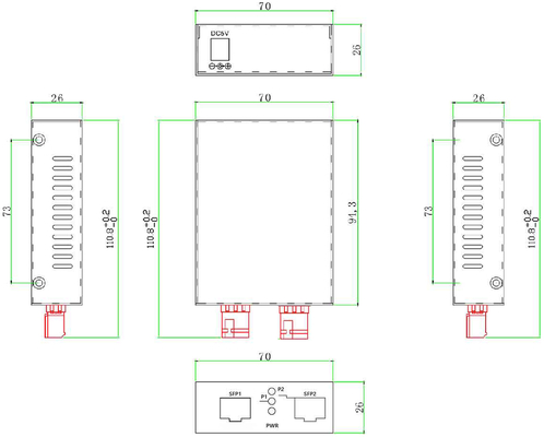 محول وسائط من Gigabit SFP إلى SFP
