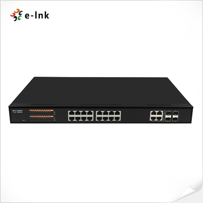 مُبدِّل إيثرنت مُدار بـ 16 منفذًا 10/100/1000T 802.3at PoE + 4 منافذ 100/1000 SFP مُركَّبة