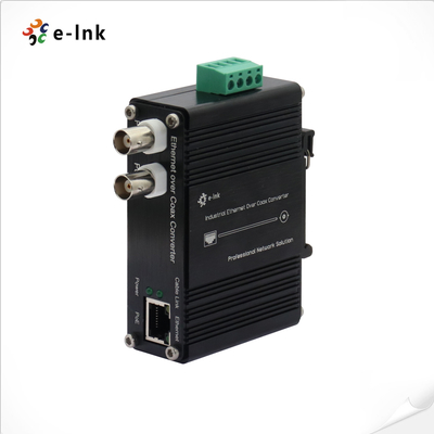 1Ch DIN-Rail الصناعية 10/100Base-TX Ethernet عبر Coax Extender