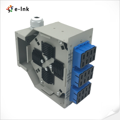 12SC Duplex Din-rail Mount Fiber Patch Panel مع حماية IP20 مدخلين خلفيين (PG 11 غدة الكابل)