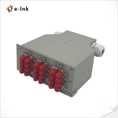 لوحة توصيل الألياف الضوئية المثبتة على سكة Din-rail من طراز 12ST، مع  مدخلين خلفيين (حلقة كابل PG 11)