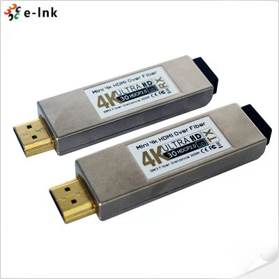 4K HDMI Fiber Optic Extender 300m مدى صفر تأخير HDCP 1.2