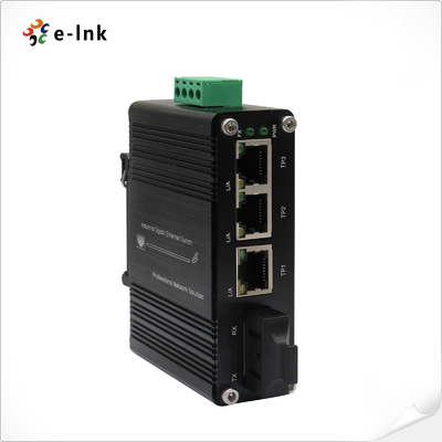 مبدل إثنر ميني صناعي ذو 3 منافذ 10/100/1000T + 1-Port 1000X SC Gigabit Ethernet
