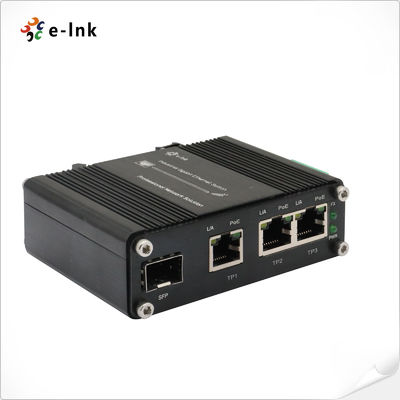 صناعية مصغرة 3-البوابة 10/100/1000T 802.3at PoE + 1-البوابة 100/1000X SFP Ethernet Switch مع مدخل 12 ~ 48VDC ومعزز الجهد