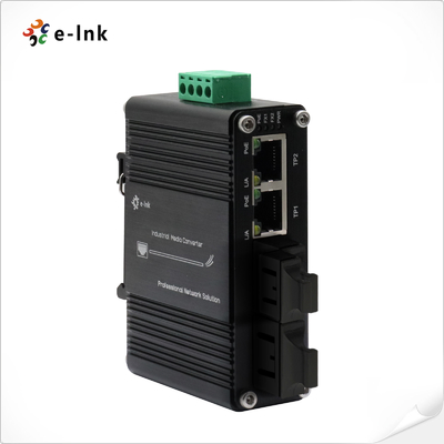 صناعية مصغرة 2-البوابة 10/100/1000T 802.3at PoE + 2-البوابة 100/1000Base-X SFP Ethernet Switch مع 12 ~ 48VDC وظيفة تعزيز الطاقة