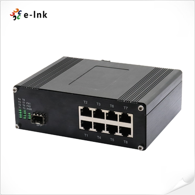 الصناعية 8-البوابة 10/100/1000T 802.3at PoE + 1-البوابة 100/1000Base-X Ethernet Switch