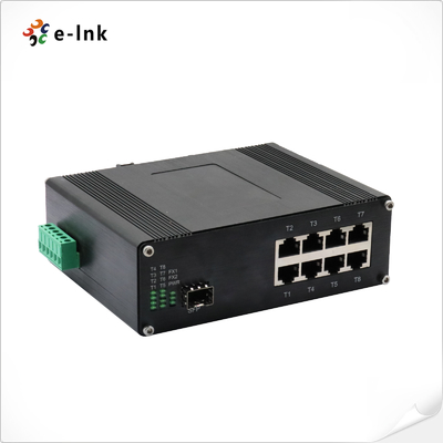 مفتاح إيثرنت صناعي بـ 8 منافذ 10/100/1000T 802.3bt PoE + منفذ واحد 100/1000Base-X يدعم الازدواج الكامل/النصف، والتفاوض التلقائي، و MDI/MDIX التلقائي