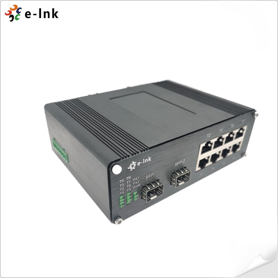 الصناعية 8-البوابة 10/100/1000T 802.3at PoE + 2-البوابة 100/1000BASE-X Ethernet Switch