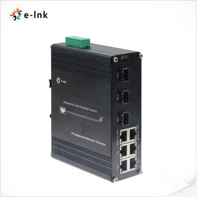 الصناعية 6-البوابة 10/100T 802.3af/في PoE + 3-البوابة 100BASE-FX Ethernet Switch