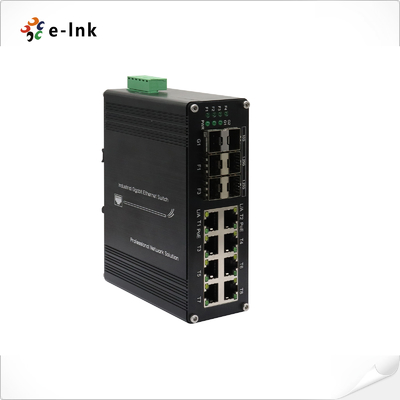 الصناعية 8-البوابة 10/100/1000T + 4-البوابة 1G SFP + 2-البوابة 10G SFP+ Ethernet Switch