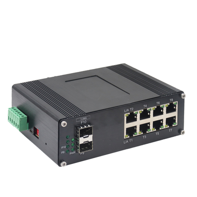 مُبدِّل إيثرنت مُدار صناعي بـ 8 منافذ 10/100/1000T + منفذي 1000X SFP
