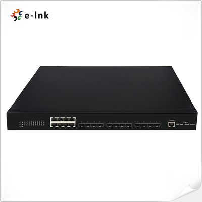 12 10G SFP + منافذ الألياف + 8 10/100/1000M منافذ RJ45 من النحاس