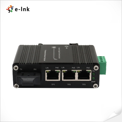 صناعية مصغرة 3-البوابة 10/100/1000T 802.3at PoE + 1-البوابة 1000X SC Ethernet Switch مع مدخل 12 ~ 48VDC ومعزز الجهد