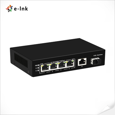 مُبدِّل إيثرنت بـ 4 منافذ 10/100/1000BASE-T PoE ومنفذ واحد Gigabit TP/SFP Uplink