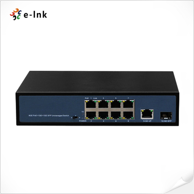 8-البوابة 10/100/1000T 802.3at PoE + 1-البوابة Uplink Ethernet + 1-البوابة Gigabit SFP Ethernet Switch