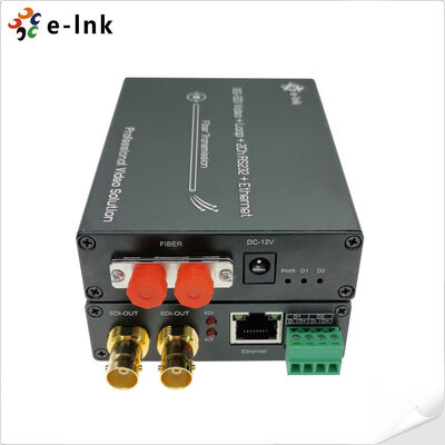 محول الألياف 12G-SDI مع Gigabit Ethernet 2Ch RS485 80km 4K Transmission