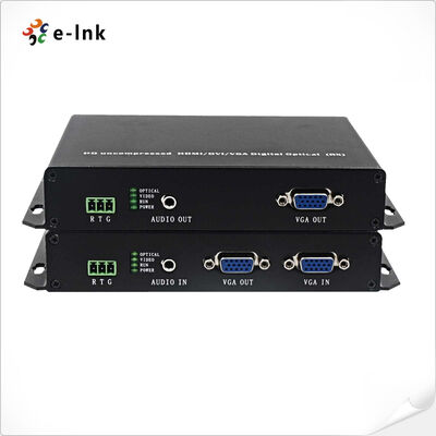 موسع ألياف ضوئية USB VGA KVM 10 كم 1080 بكسل RS232 نقل الصوت