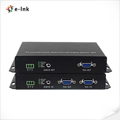 VGA Fiber Optic Extender 1080P KVM RS232 الصوت 10km الإرسال