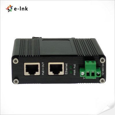 محول حاقن Gigabit PoE 95W 802.3bt مثبت على سكة DIN الصناعية